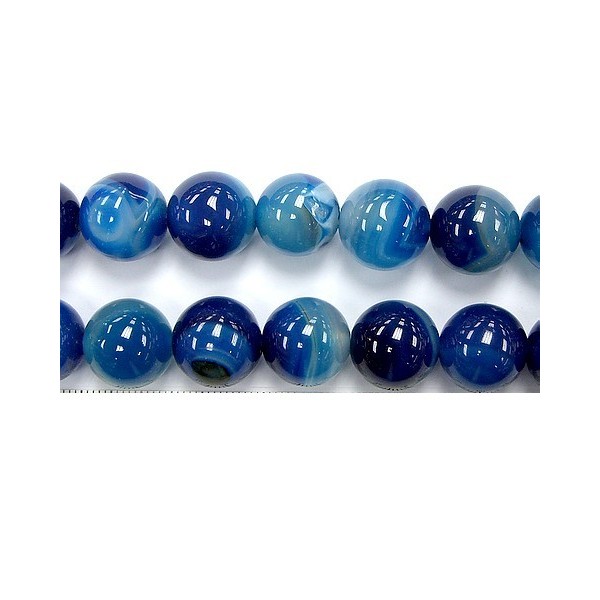Perles agate bleue