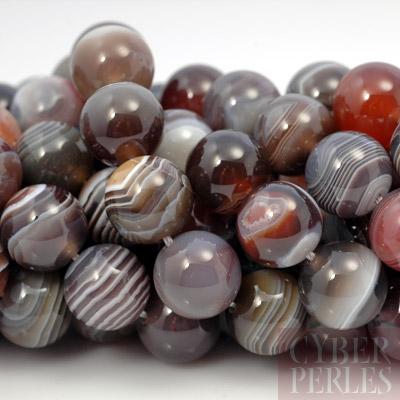 Perles agate du Botswana
